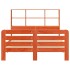 Cama sin colchón madera maciza de pino marrón cera 140x190