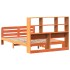 Cama sin colchón madera maciza de pino marrón cera 140x190