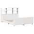 Cama con estantería sin colchón madera maciza blanca 160x200