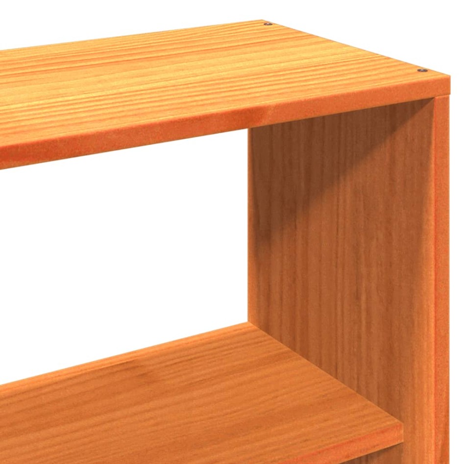 Cama con estantería sin colchón madera maciza marrón