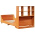 Cama con estantería sin colchón madera maciza marrón 90x200