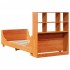 Cama con estantería sin colchón madera maciza marrón 90x190