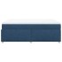 Cama box spring con colchón tela azul 160x200
