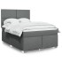 Cama box spring con colchón tela gris oscuro 140x200