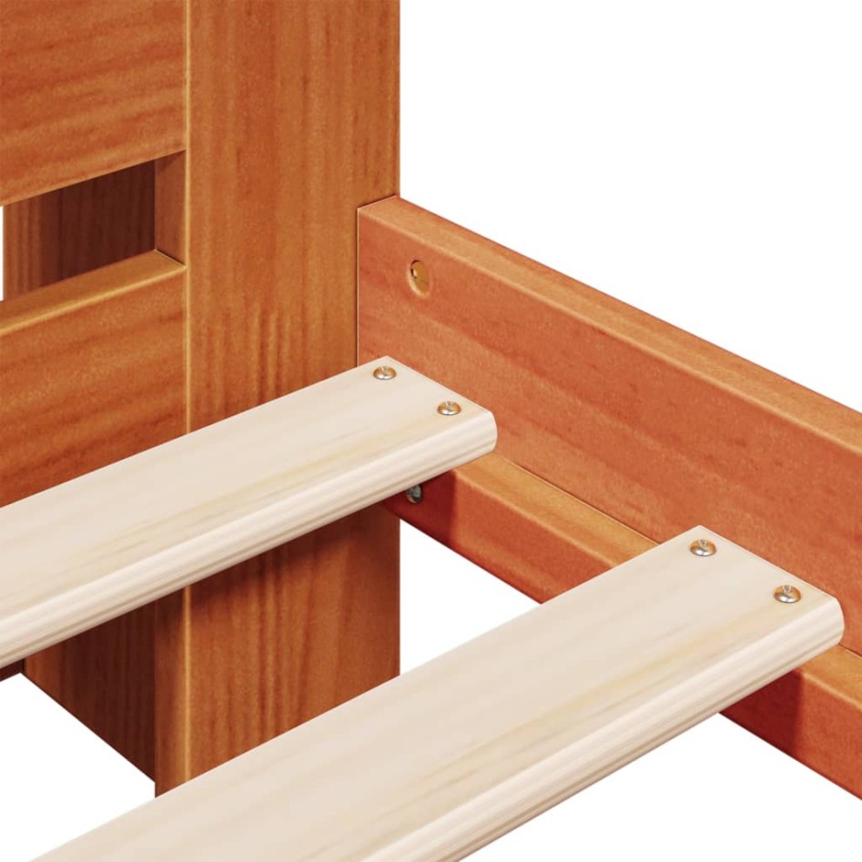 Sofá con estantería sin colchón madera maciza marrón 90x200