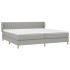 Cama box spring con colchón tela gris claro 200x200