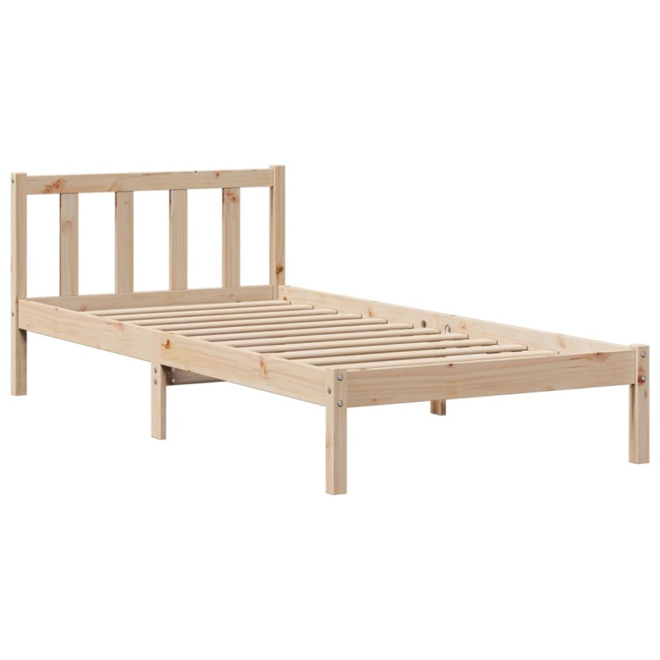 Cama con estantería sin colchón madera maciza de pino
