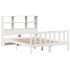 Cama con estantería sin colchón madera maciza blanca 160x200