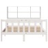 Cama con estantería sin colchón madera maciza blanca 160x200