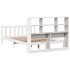 Cama con estantería sin colchón madera maciza blanca 160x200