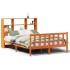 Cama con estantería sin colchón madera maciza marrón
