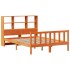 Cama con estantería sin colchón madera maciza marrón