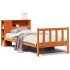 Cama con estantería sin colchón madera maciza marrón 100x200