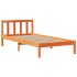 Cama con estantería sin colchón madera maciza marrón 100x200