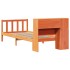 Cama con estantería sin colchón madera maciza marrón 100x200