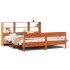 Cama con estantería sin colchón madera maciza marrón
