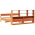 Cama con estantería sin colchón madera maciza marrón