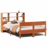 Cama con estantería sin colchón madera maciza marrón 140x200