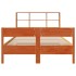 Cama con estantería sin colchón madera maciza marrón 140x200