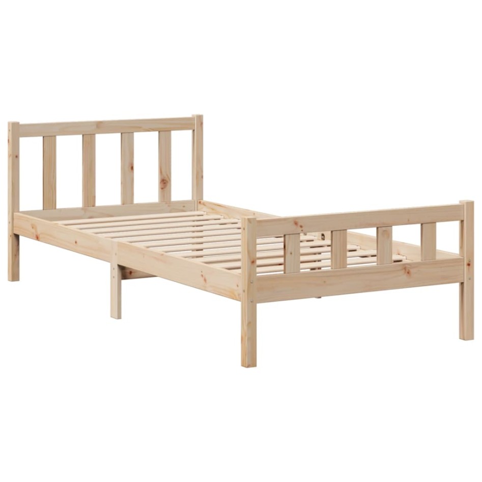 Cama con estantería sin colchón madera maciza de pino