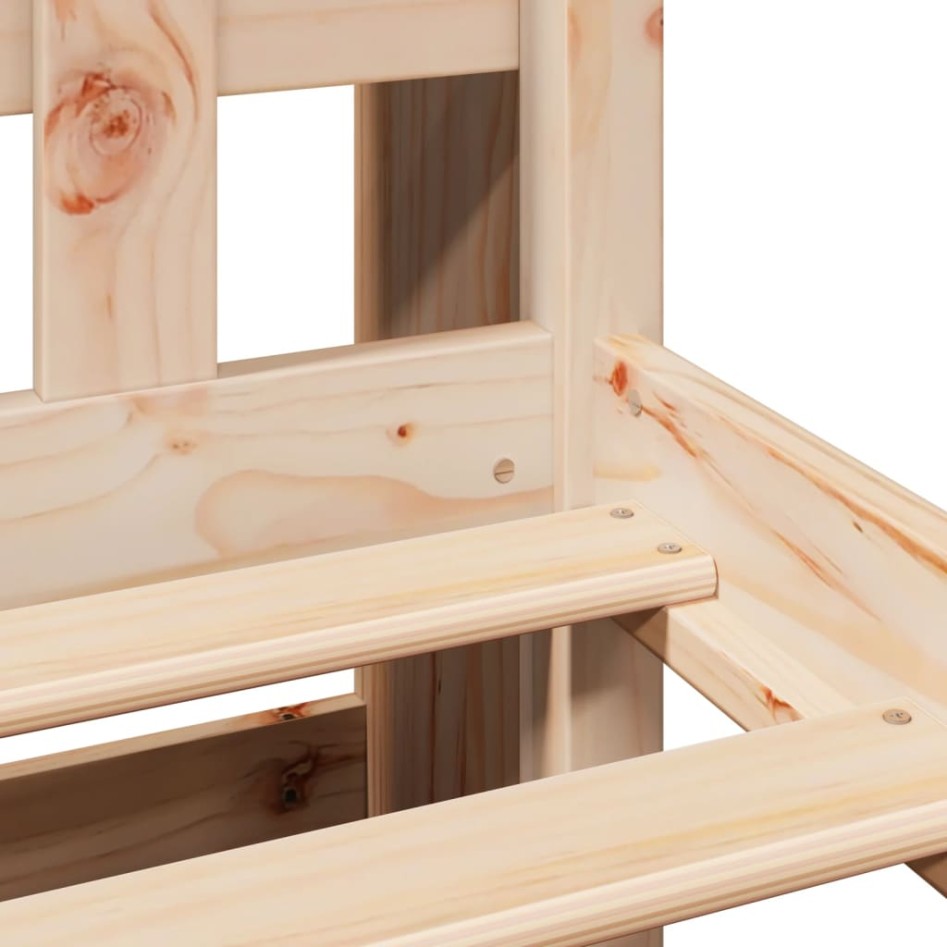 Cama con estantería sin colchón madera maciza de pino