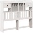 Cama con estantería sin colchón madera maciza blanca 150x200