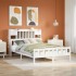 Cama con estantería sin colchón madera maciza blanca 160x200