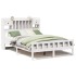 Cama con estantería sin colchón madera maciza blanca 160x200