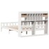 Cama con estantería sin colchón madera maciza blanca 160x200