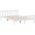 Cama con estantería sin colchón madera maciza blanca 160x200
