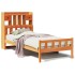 Cama con estantería sin colchón madera maciza marrón 75x190