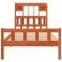Cama con estantería sin colchón madera maciza marrón 75x190