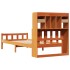 Cama con estantería sin colchón madera maciza marrón 75x190