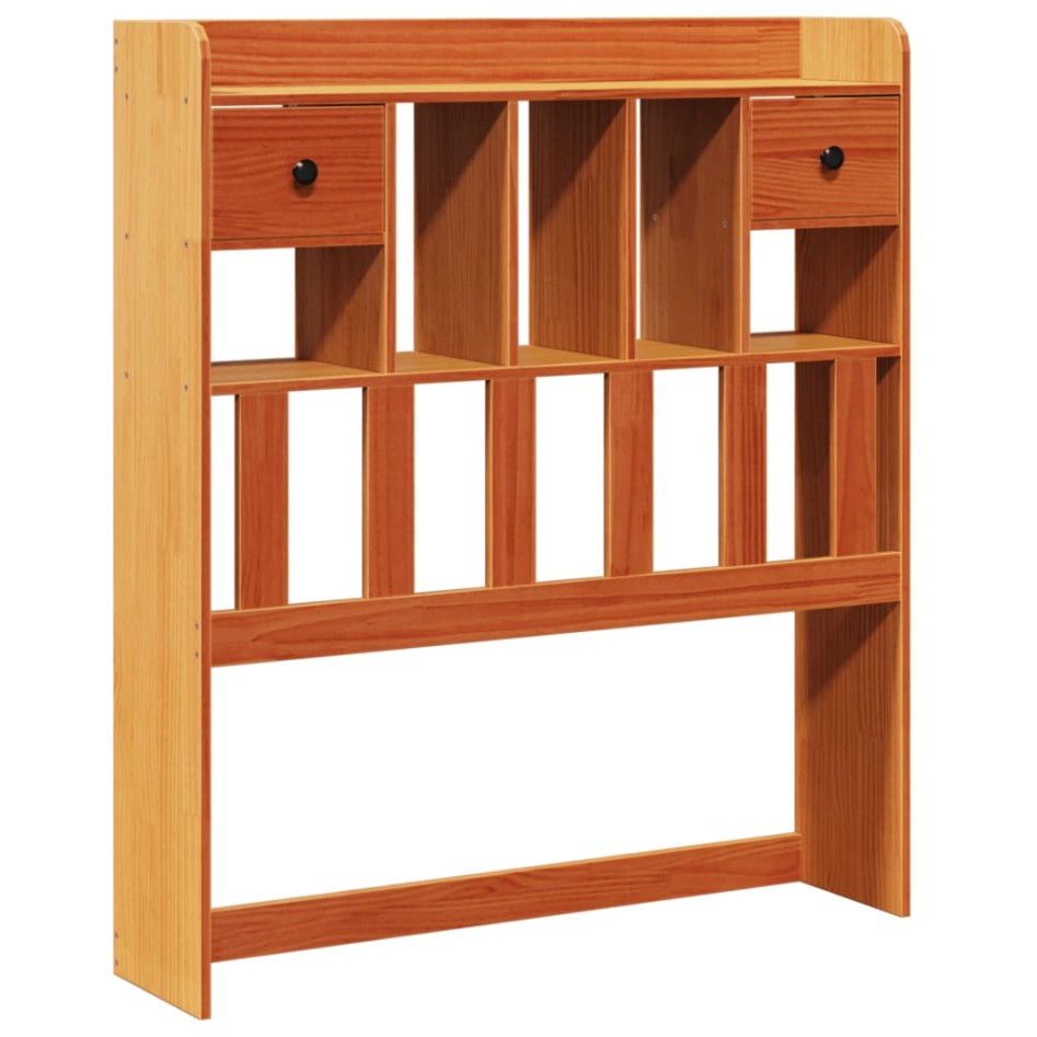 Cama con estantería sin colchón madera maciza marrón 75x190