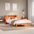 Cama con estantería sin colchón madera maciza marrón