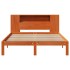 Cama con estantería sin colchón madera maciza marrón