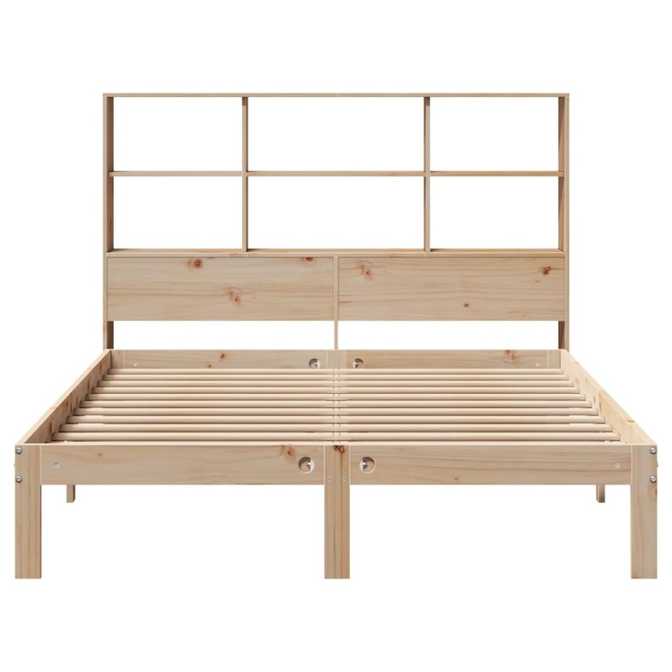 Cama con estantería sin colchón madera maciza de pino