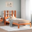 Sofá con estantería sin colchón madera maciza marrón 90x200 cm