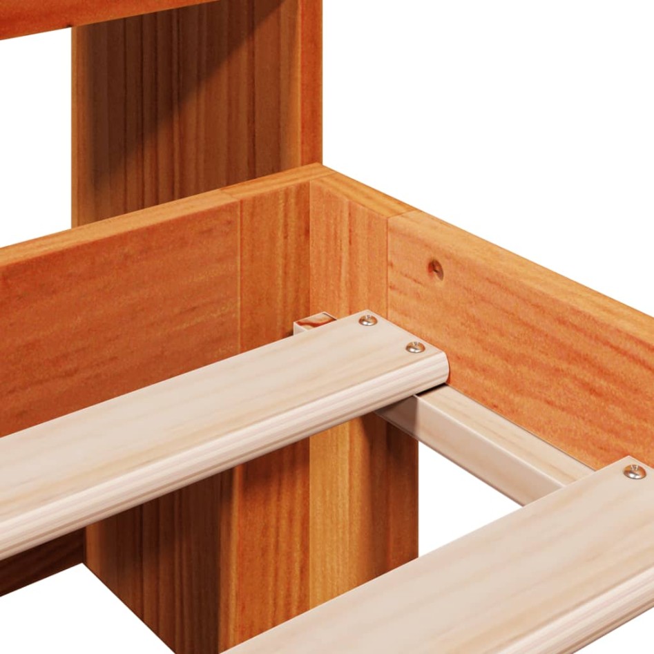 Sofá con estantería sin colchón madera maciza marrón 90x200