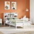 Cama con estantería sin colchón madera maciza blanca 135x190