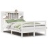 Cama con estantería sin colchón madera maciza blanca 135x190