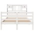 Cama con estantería sin colchón madera maciza blanca 135x190