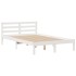 Cama con estantería sin colchón madera maciza blanca 135x190