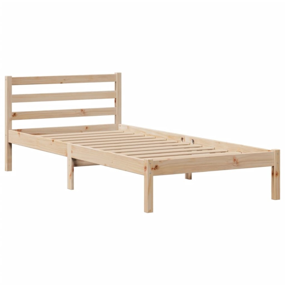 Cama con estantería sin colchón madera maciza de pino