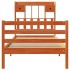 Cama con estantería sin colchón madera maciza marrón 75x190
