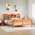 Cama con estantería sin colchón madera maciza marrón 200x200