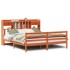 Cama con estantería sin colchón madera maciza marrón 200x200