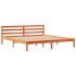 Cama con estantería sin colchón madera maciza marrón 200x200