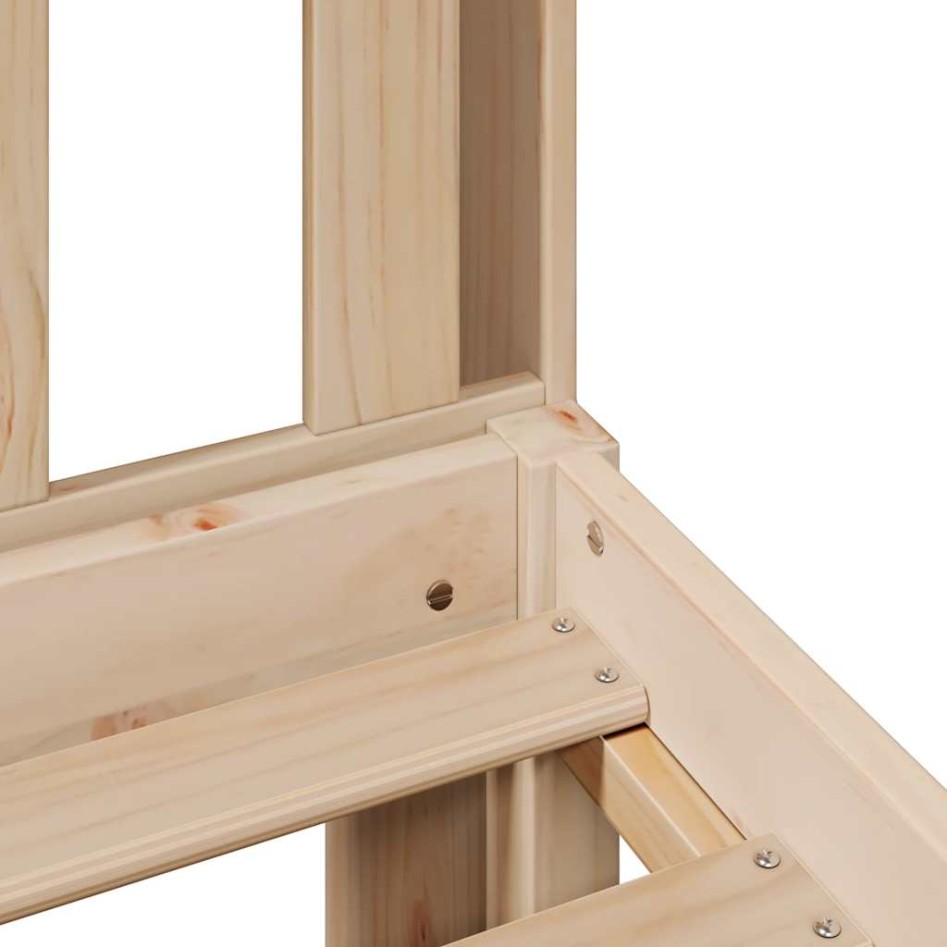 Cama con estantería sin colchón madera maciza de pino