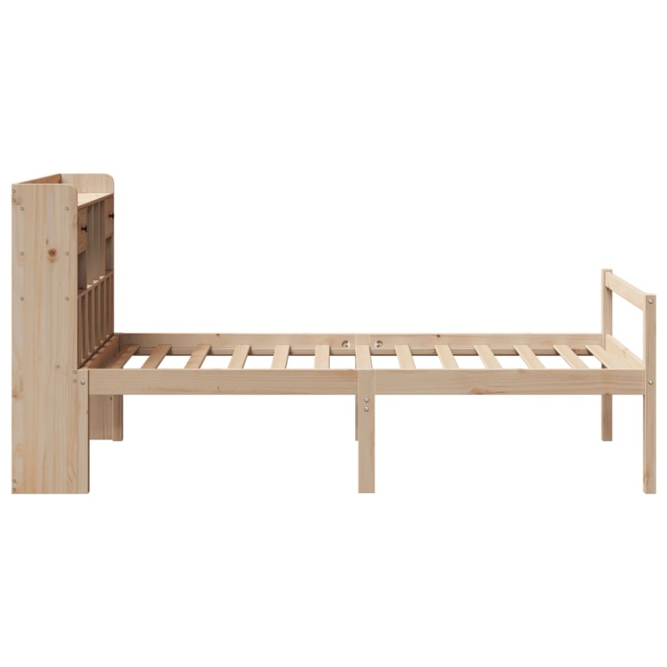 Cama con estantería sin colchón madera maciza de pino